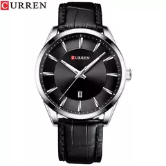 Imagem do CURREN-Relógios masculinos de quartzo com pulseira de couro, marca de luxo superior, relógio de negócios, novo