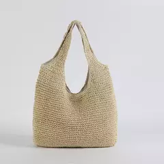 Gusure casual palha sacos de ombro das mulheres de vime tecido senhoras bolsas artesanais praia verão grandes totes saco bohemia - comprar online
