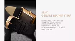 Imagem do IBSO-Relógio ultrafino de quartzo com mostrador retangular masculino, estilo comercial de luxo, pulseira de couro genuíno, relógios de pulso impermeáveis, novos
