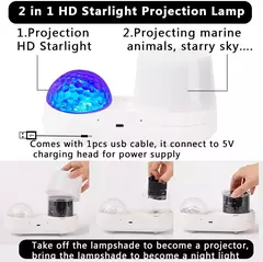 Ocean LED Light Projector for Bedroom, Projeção de parede subaquática rotativa, Lâmpada 3D, Stereo, Star Galaxy, Sky, Wave Color, Kids 'Presentes - comprar online