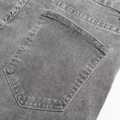 Cinza cor pura jeans homens cintura elástica calças de brim magros 2021 estiramento sem rasgado calças streetwear preto dos homens denim - loja online