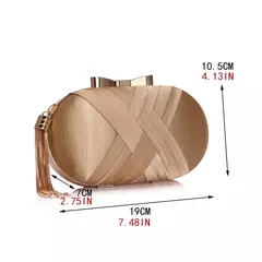 Sekusa-bolsa de noite com borla feminina, bolsa de ombro com corrente, festa de casamento na internet