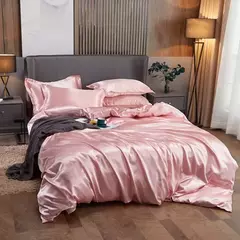 Imagem do Monocromático Rayon Satin Conjunto de cama, luxo Kit Duvet Cover, Twin Queen e Cama King Size, 2PCs, 3PCs, 4PCs