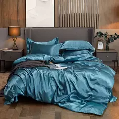 Monocromático Rayon Satin Conjunto de cama, luxo Kit Duvet Cover, Twin Queen e Cama King Size, 2PCs, 3PCs, 4PCs na internet