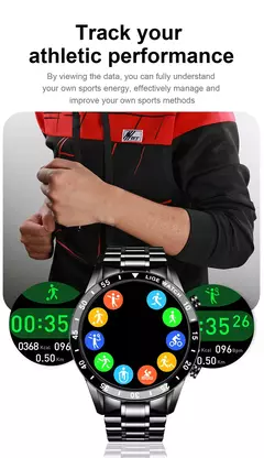 LIGE-Luxo Full Circle Touch Screen Smart Watch para Homens, Bluetooth Call, Faixa de Aço, Impermeável, Esportes, Fitness, Android, iOS na internet