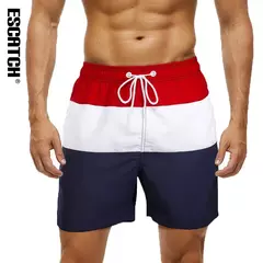 ESCATCH-Shorts de banho de secagem rápida masculina, forro de malha respirável, surfe, ginásio esportivo, maiô de praia, moda, novo, verão na internet