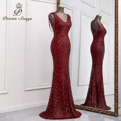 Sexy sereia preto vestidos de noite vestidos elegantes para noche largo soiree de mariage robe femme vestido de baile