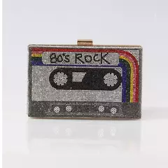 Imagem do Luxo Rhinestone Crystal Clutch Bag para mulheres, saco de noite, bolsa do casamento, bolsas de ombro, bolsas de dinheiro, fita cassete, moda