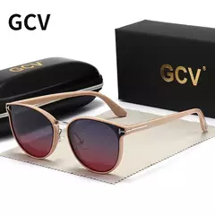 GCV-Óculos Polarizados Cat Eye para Mulheres, Óculos de Sol Femininos, Moldura Ultraleve, Festa de Turismo, Lazer, Moda Feminina, 2021