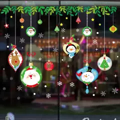 Decoração de Feliz Natal para casa, parede e janela adesivos ornamentos, guirlanda de ano novo, Noel Festoon, 2022, 2025