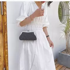 Imagem do Diamante de ouro sacos de noite para mulheres, bolsa de luxo, corrente elegante, ombro crossbody bag, embreagem festa casamento, moda, 2024