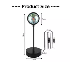 LED USB Sunset Lamp, Nightlights, Projetor, Birthday Party, Mood Lights, Quarto, Sala de estar, Fotografia de parede - loja online