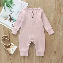 Macacão de algodão manga comprida para bebê recém-nascido, macacão para meninos e meninas, macacão playsuit, roupas infantis, outono