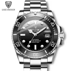 Imagem do LIGE-Relógio mecânico automático Tourbillon para homens, relógios militares impermeáveis, aço inoxidável, relógio de moda, 100ATM, 2024