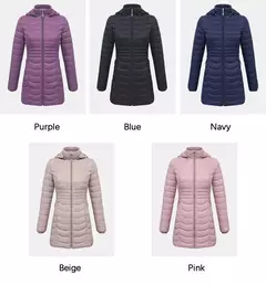 Santelon mulheres longo parka quente para as mulheres ultraleve casaco casaco acolchoado puffer com capuz destacável roupas outwear leve - loja online