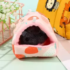 Cama pequena para animais de estimação, mini gaiola fofa, tapete quente, ninho de cobaia, casa de hamster, coelho, casa do esquilo, inverno na internet