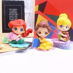 Novo 9cm q posket sweetiny cinderela alice tinker bell pvc anime bonito bonecas modelo colecionável brinquedo aniversário presente de natal - comprar online