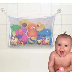 Qwz novo pato dos desenhos animados do bebê saco de malha do banheiro otário design para brinquedos de banho crianças formas animais pano areia brinquedos armazenamento net saco na internet