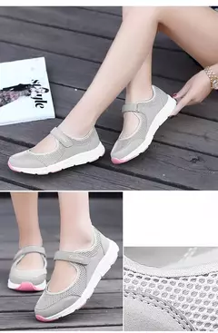 Tênis respirável malha para mulheres, sapatos de verão, vulcanizar, andar, para senhoras