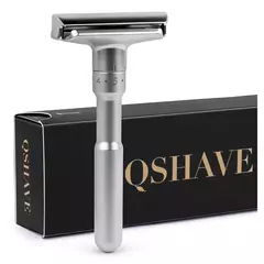 QSHAVE barbeador que vai do suave ao agressivo, níveis 1-6 , com borda dupla para proporcionar um barbear suave e preciso, possui 5 lâminas