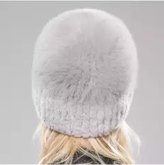 Real Genuine Fox Fur Gorros Chapéu para Mulheres, Pele de Coelho Rex Natural Boné de Caveira, Chapéus de malha para meninas, inverno, estilo russo, novo - comprar online