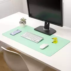 Imagem do Mouse Pad de couro PU portátil, camurça branca, impermeável, antiderrapante, grande esteira de mesa de jogos, teclado de computador