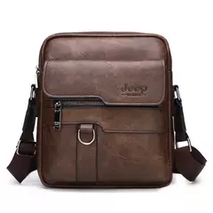 JEEP BULUO-Bolsa de Ombro Couro para Homens, Crossbody Bolsas, Split Vaca, Masculino iPad Business Messenger Bag, Drop Shipping - loja online