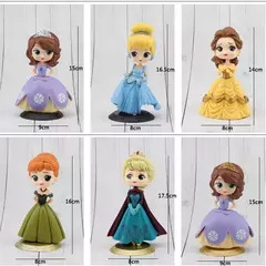 Quente 20 + estilo princesa q posket princesa neve elsa & anna palhaço pvc anime bonecas figuras modelo colecionável brinquedos do miúdo presente