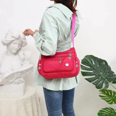 Bolsa mensageiro de ombro Oxford impermeável para mulheres, bolsas com zíper, pacote crossbody feminino casual, grande capacidade, viagem