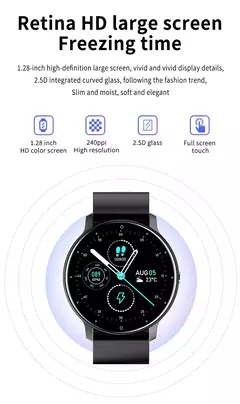 Imagem do Bluetooth Smart Watch para Homens e Mulheres, Pulseira de Fitness, Monitor de Freqüência Cardíaca, Chamada, Esporte, iOS, Android