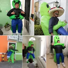Et alienígena inflável terno alienígena monstro inflável traje assustador verde alienígena cosplay traje para adulto festa festival palco - comprar online