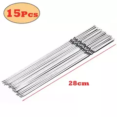 Espeto de churrasco em aço inoxidável, espetos reutilizáveis BBQ Kebab para acampamento ao ar livre, ferramentas de piquenique, cozinhar ferramentas, 10 pcs, 15pcs - loja online