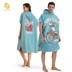 HOTMANGO-Toalha Poncho de Microfibra, Traje Surf Beach, Roupete de Banho com Capuz, Atividades Impermeáveis, Homens e Mulheres Adultos - Wolf Magazine