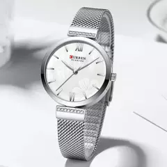 Imagem do CURREN-Relógio de quartzo em aço inoxidável feminino, bracelete elegante, relógio feminino, vestido feminino, moda luxuosa, dourado