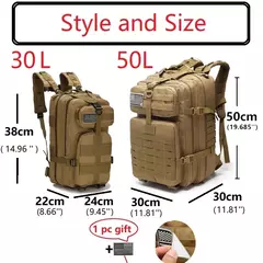 Mochila de Nylon impermeável, sacos ao ar livre, mochilas esportivas táticas, camping, caminhadas, trekking, pesca, caça, 30L, 50L, 1000D - loja online