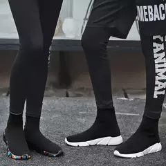 Moda masculina sapatos casuais leves sapatos masculinos tênis de plataforma de renda tênis unissex meias sapatos zapatillas hombre - comprar online