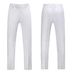Imagem do Calça masculina de alfaiataria cor pura, ocupação de negócio, slim fit, calças de escritório, fato formal masculino, casual