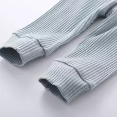 Conjunto de bodysuits de manga comprida e calças elásticas para bebé, com nervuras, xadrez, roupa sólida, infantil, recém-nascido, menina, menino, primavera, outono, 2 peças
