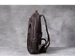 Mochila de couro genuíno para homens, cavalo louco vintage mochila para laptop grande mochila diária mochila de viagem mochila para caminhadas - loja online