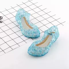 Sandálias de cristal princesa geléia sapatos de salto alto meninas princesa sapatos crianças cosplay festa sapatos de dança