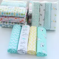 Imagem do Cobertor de fraldas de flanela supermacio do bebê, Envoltório recém-nascido, 100% algodão, Swaddle impressão, 76x76cm, 4Pc Pack