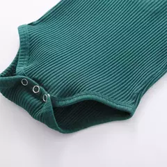 Conjunto de bodysuits de manga comprida e calças elásticas para bebé, com nervuras, xadrez, roupa sólida, infantil, recém-nascido, menina, menino, primavera, outono, 2 peças - loja online