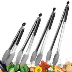 Pinças de churrasco longas em aço inoxidável, alça antiderrapante, grampo de churrasco frito, braçadeira de pão de salada, ferramentas de cozinha, carne comida clip, 9 in, 12 in, 16 in - comprar online