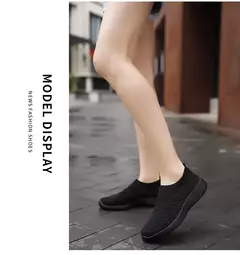 Tênis slip-on vulcanizados para mulheres, sapatos baixos, mocassins ambulantes, plus size 42, alta qualidade - comprar online