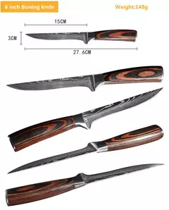 Sharp Japonês Chef Faca Set, Facas de Cozinha, Laser Damasco Padrão, Cleaver Slicing Utility, Santoku, 1-10 Pcs na internet