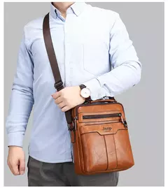 JEEP BULUO-Bolsas de Ombro Crossbody para Homens, Bolsa De Couro Dividido, Bolsa De Mensageiro De Negócios, Bolsa De Alta Qualidade, Moda Quente - loja online