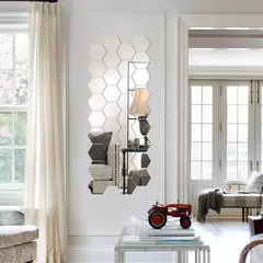 Hexagon 3D Espelho Adesivo de Parede, Sala Adesivos, Decoração do Quarto, Banheiro, Decoração de Casa, Vários tamanhos, DIY TV Fundo - loja online