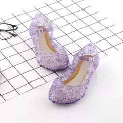 Sandálias de cristal princesa geléia sapatos de salto alto meninas princesa sapatos crianças cosplay festa sapatos de dança - comprar online