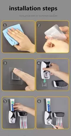 Dispensador de dentes automático 5 pçs titular escova de dentes squeezer prateleiras do banheiro acessórios banho titular escova de dentes montagem na parede - comprar online