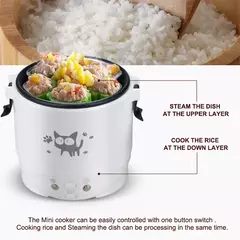 Mini Fogão De Arroz Elétrico MultiCooker Portátil Fogões De Arroz Doméstico 12V 24V 220V Panelas De Máquina De Cozinhar Panelas Para O Caminhão Do Carro Casa - comprar online